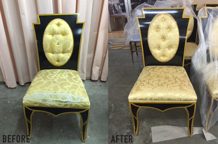 Dining chair before and after
